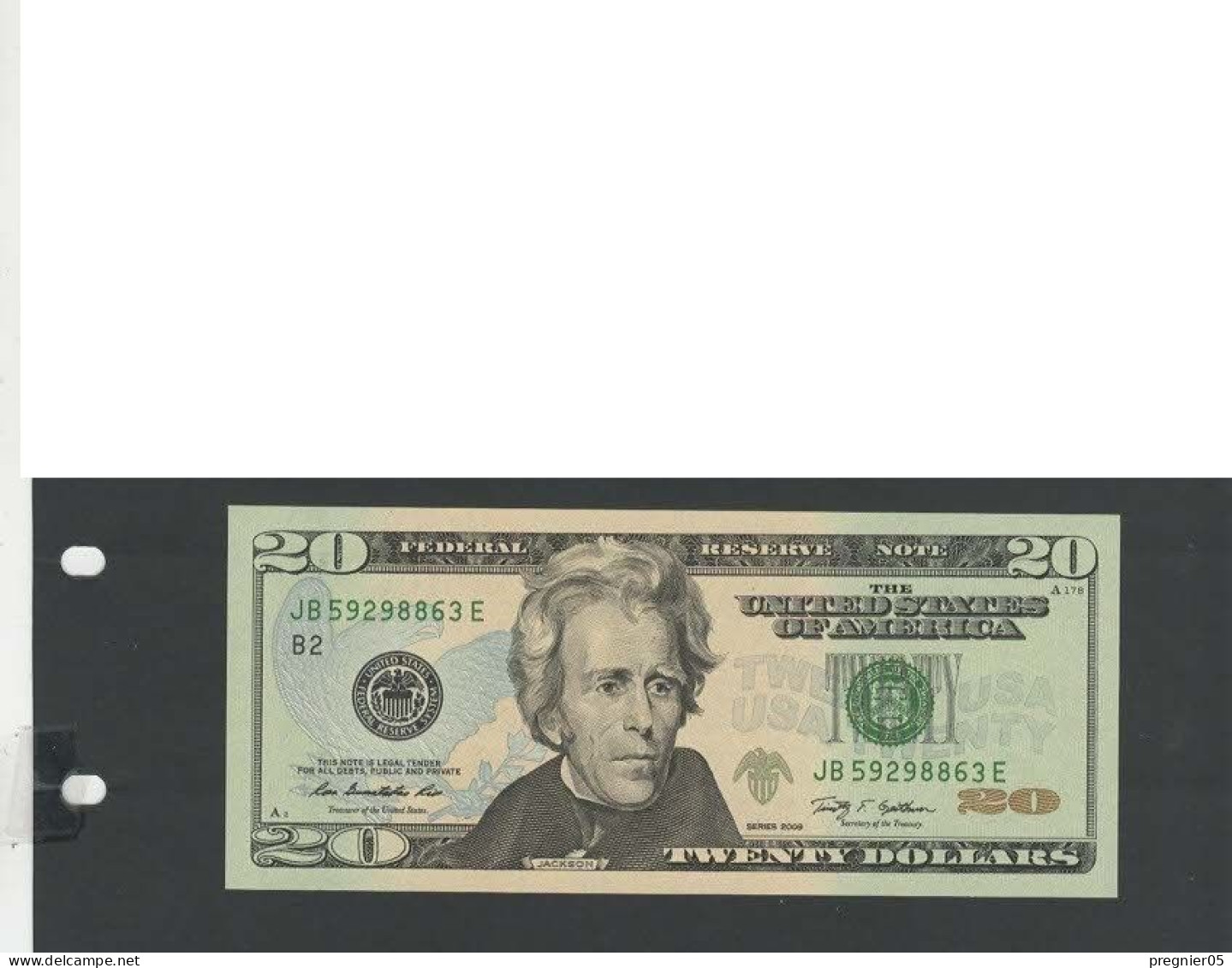 USA - Billet 20 Dollar 2009 NEUF/UNC P.533 § JB 863 - Federal Reserve Notes (1928-...)
