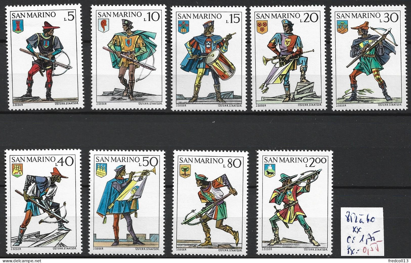 SAINT-MARIN 852 à 60 ** Côte 1.75 € - Unused Stamps