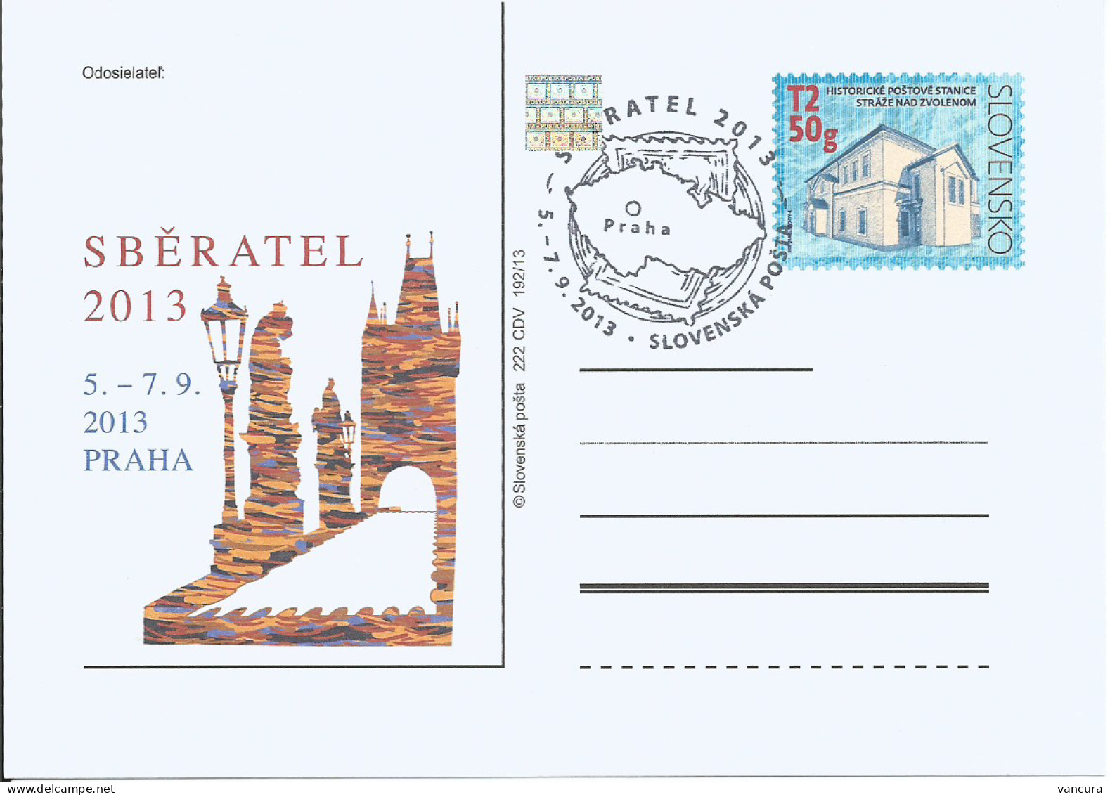 CDV 222 Slovakia Sberatel Exhibition 2013 Charles Bridge - Stamp's Day