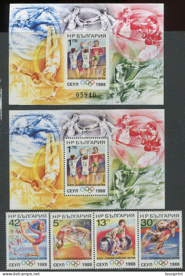 Bulgaria:Unused Stamps And Blocks Serie XXIV Olympic Games In Seoul 1988, MNH - Summer 1988: Seoul