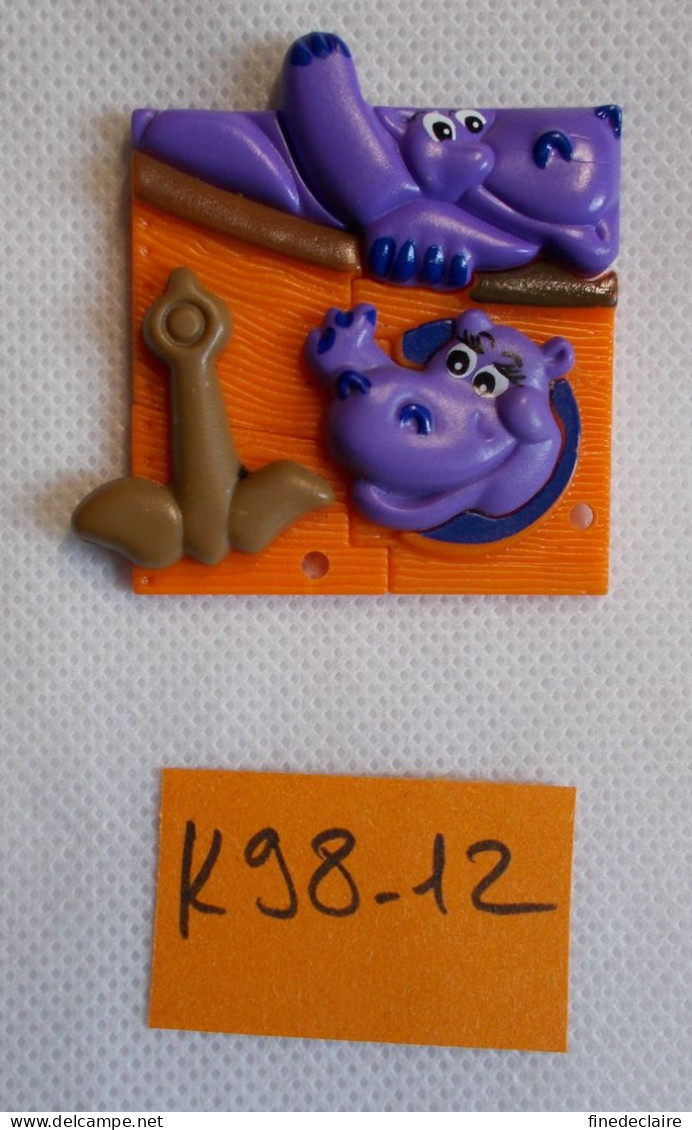 Kinder - Puzzle Plastique - Arche De Noé - Hippopotames - K98 12 - Sans BPZ - Steckfiguren