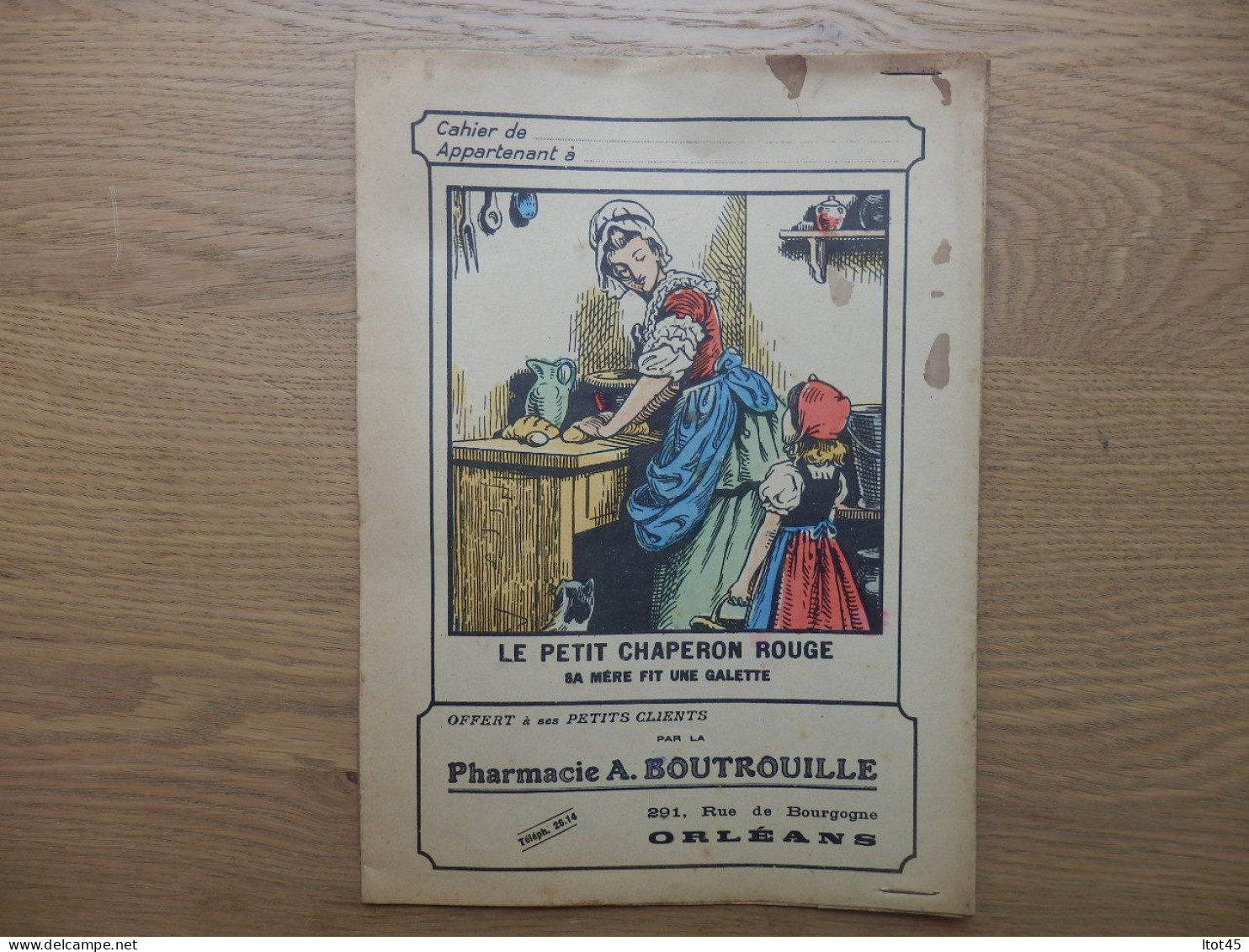 PROTEGE-CAHIER LE PETIT CHAPERON ROUGE PHARMACIE A. BOUTROUILLE ORLEANS - Book Covers