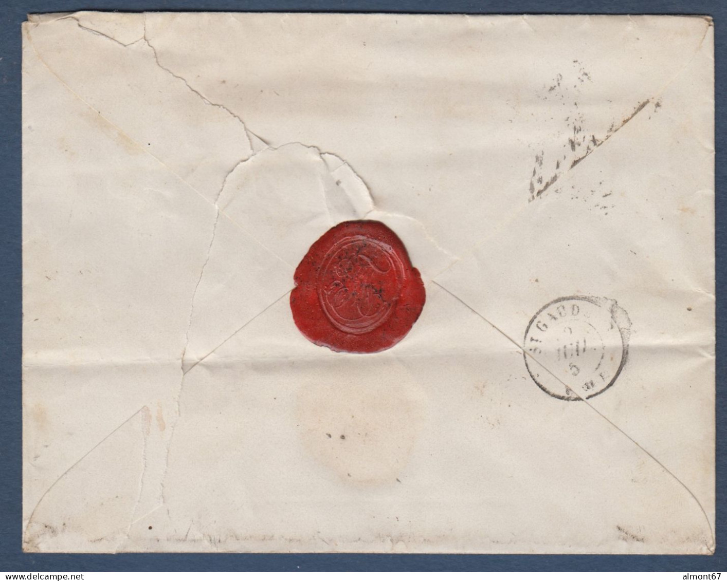 Napoléon  N° 14A X De 4 Oblitérés PC 3383 Sur Enveloppe De Toulouse - 1853-1860 Napoléon III