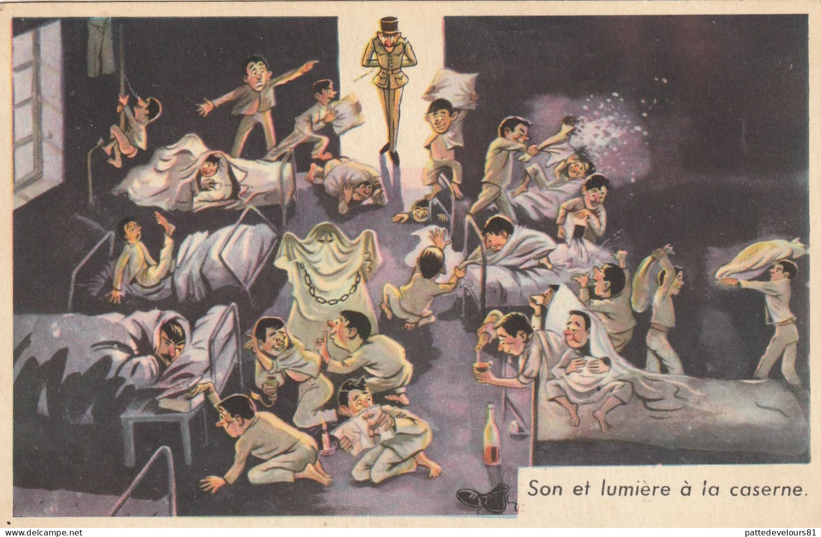 CPSM "son Et Lumière à La Caserne" Soldat Militaria Fantôme Ghost Illustrateur L. CARRIERE Non Signée N° 759 - Zeitgenössisch (ab 1950)