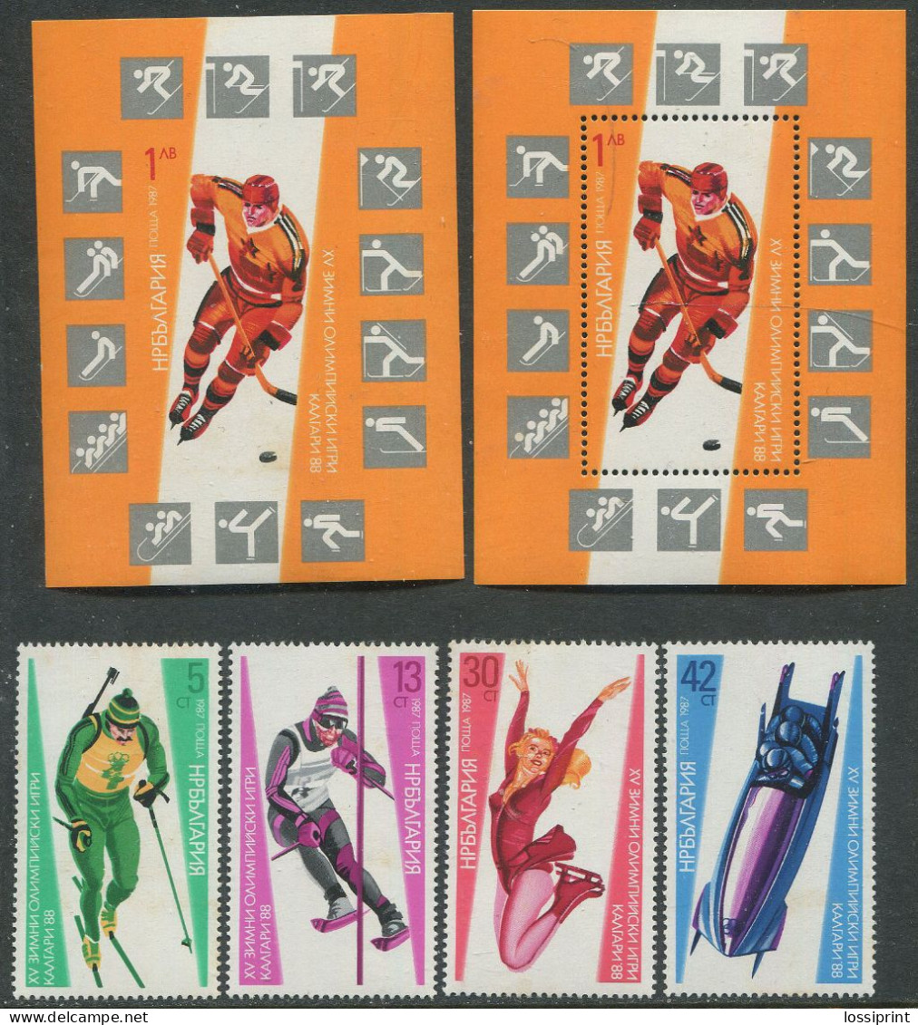 Bulgaria:Unused Stamps And Blocks Serie XV Olympic Games In Calgary 1988, MNH - Winter 1988: Calgary