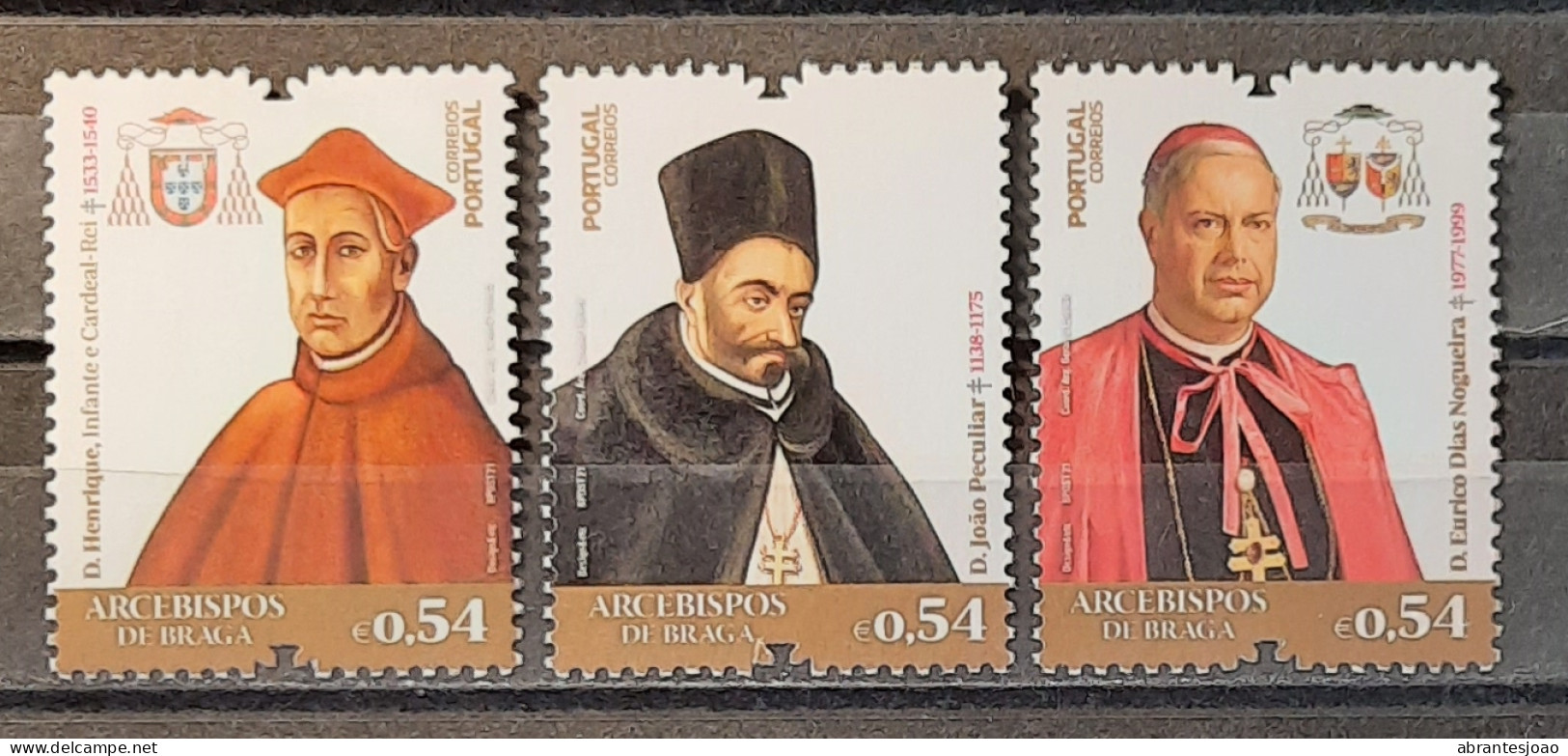 2021 - Portugal - MNH - Archbishops Of Braga - 5th Group - 3 Stamps + Block Of 1 Stamp - Unused Stamps