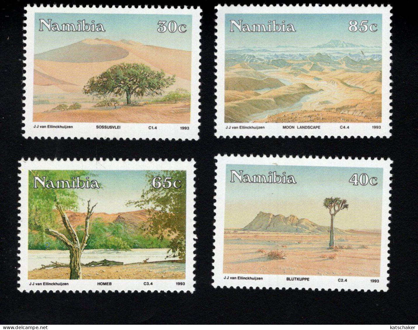 2025322817 1993 SCOTT 734 737  (XX) POSTFRIS MINT NEVER HINGED - NAMIB DESERT - Namibia (1990- ...)
