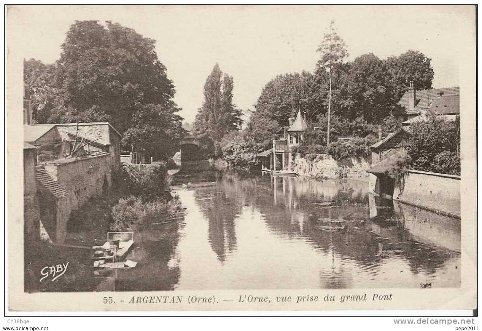 CPA 61 Orne - Argentan - L'Orne, Vue Prise Du Grand Pont - Argentan