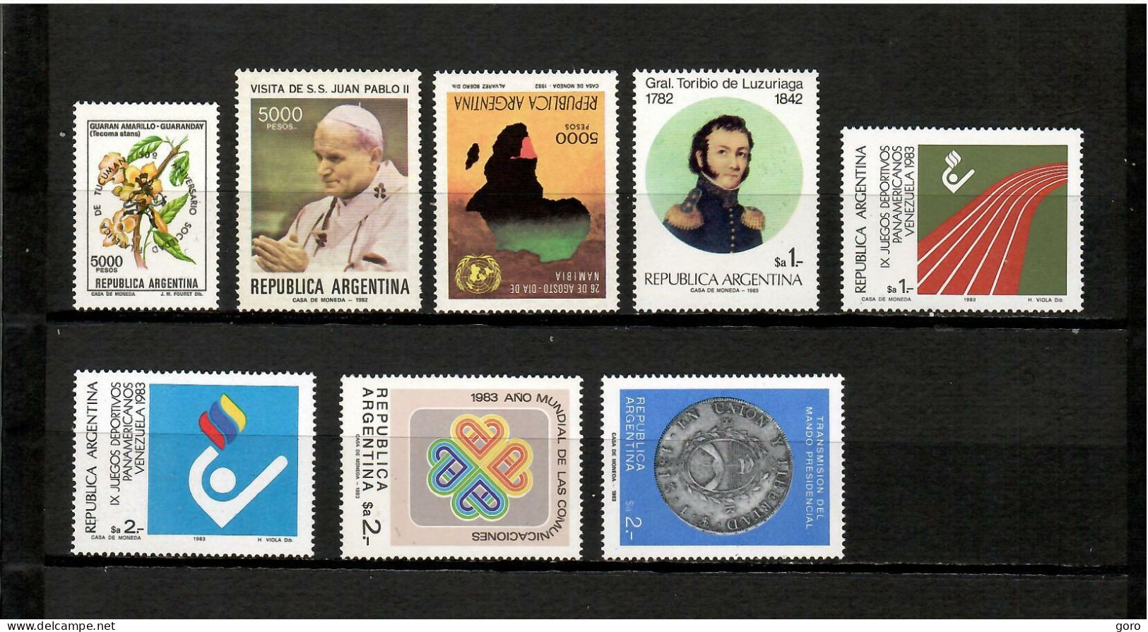 Argentina  1982-83  .-  Y&T  Nº  1292-1297-1309-1376-1378/79-1381-1406    ** - Unused Stamps
