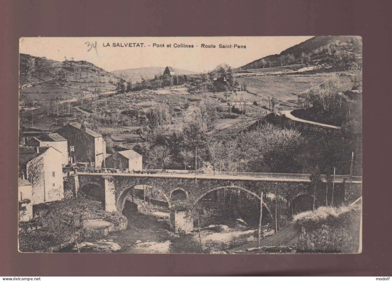 CPA - 34 - La Salvetat - Pont Et Collines - Route Saint-Pons - Circulée En 1916 - La Salvetat