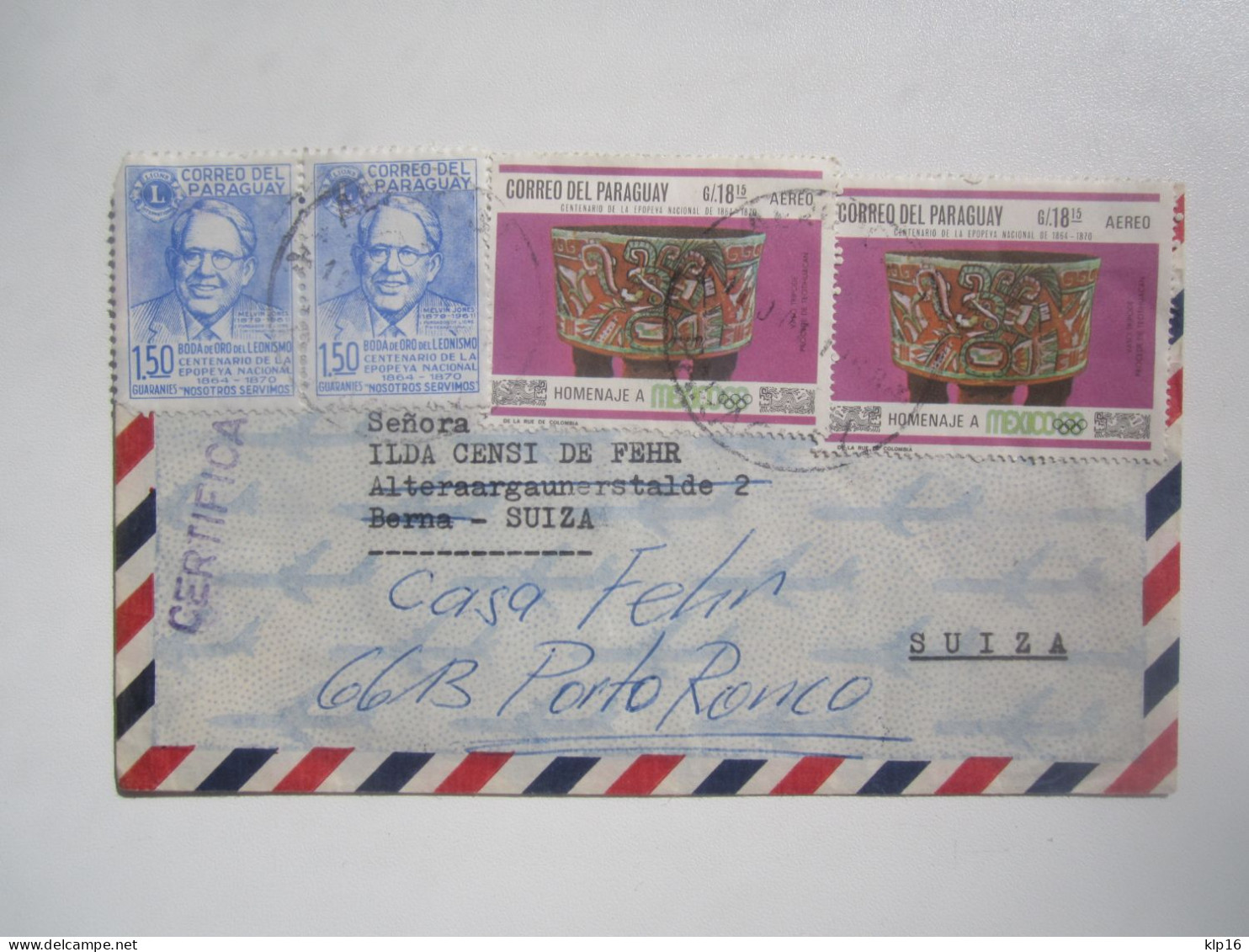 1968 PARAGUAY REGISTERED COVER - Paraguay