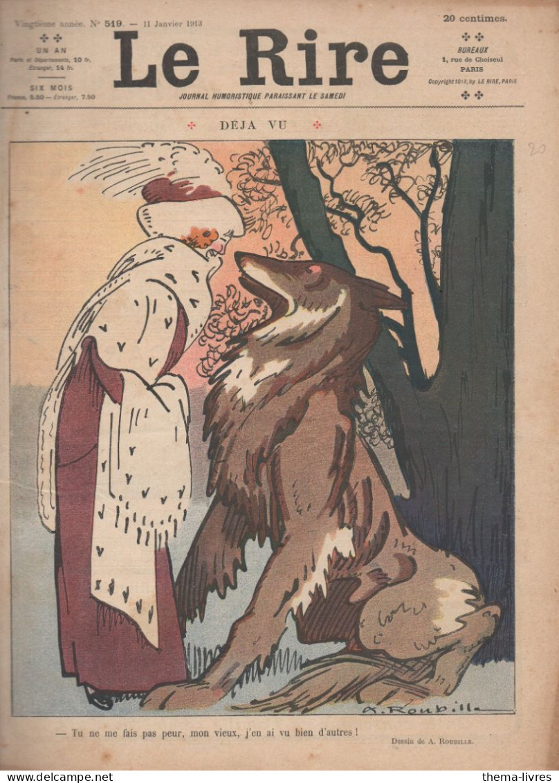 Revue LE RIRE    N°519  Du  11 Janvier 1913   Couverture ROUBILLE   (CAT4087U) - Humor