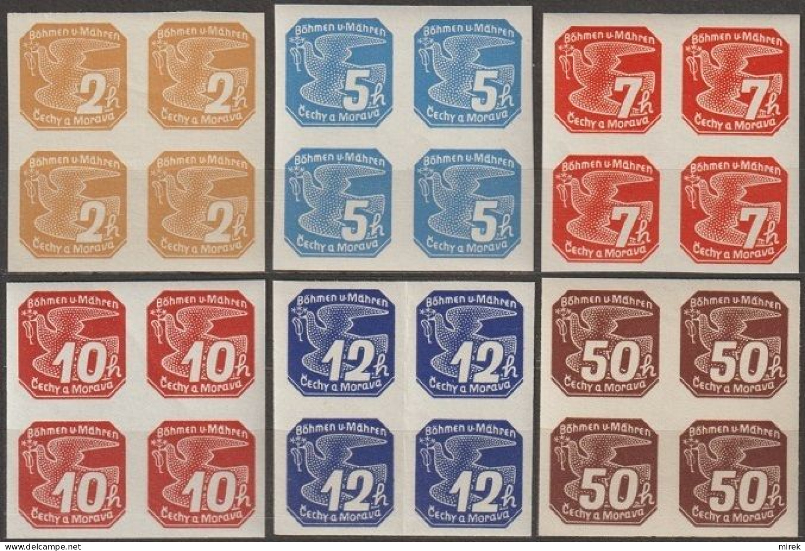 022/ Pof. NV 1-3,5-6,8, 4-blocks - Unused Stamps