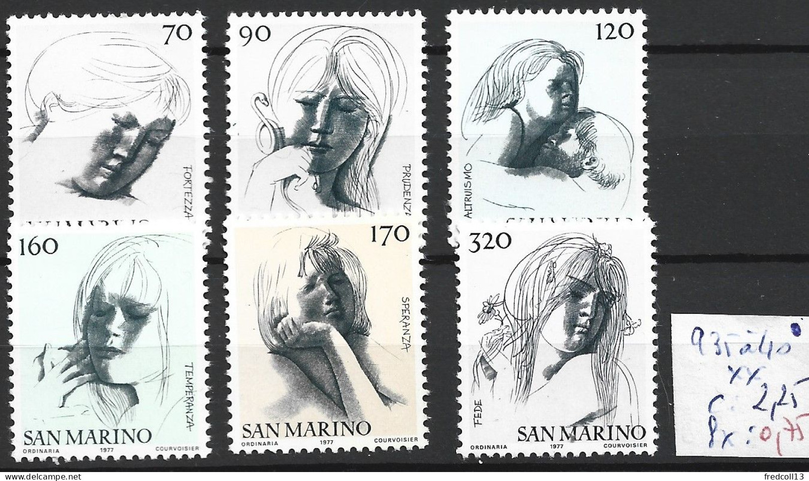 SAINT-MARIN 935 à 40 ** Côte 2.25 € - Unused Stamps