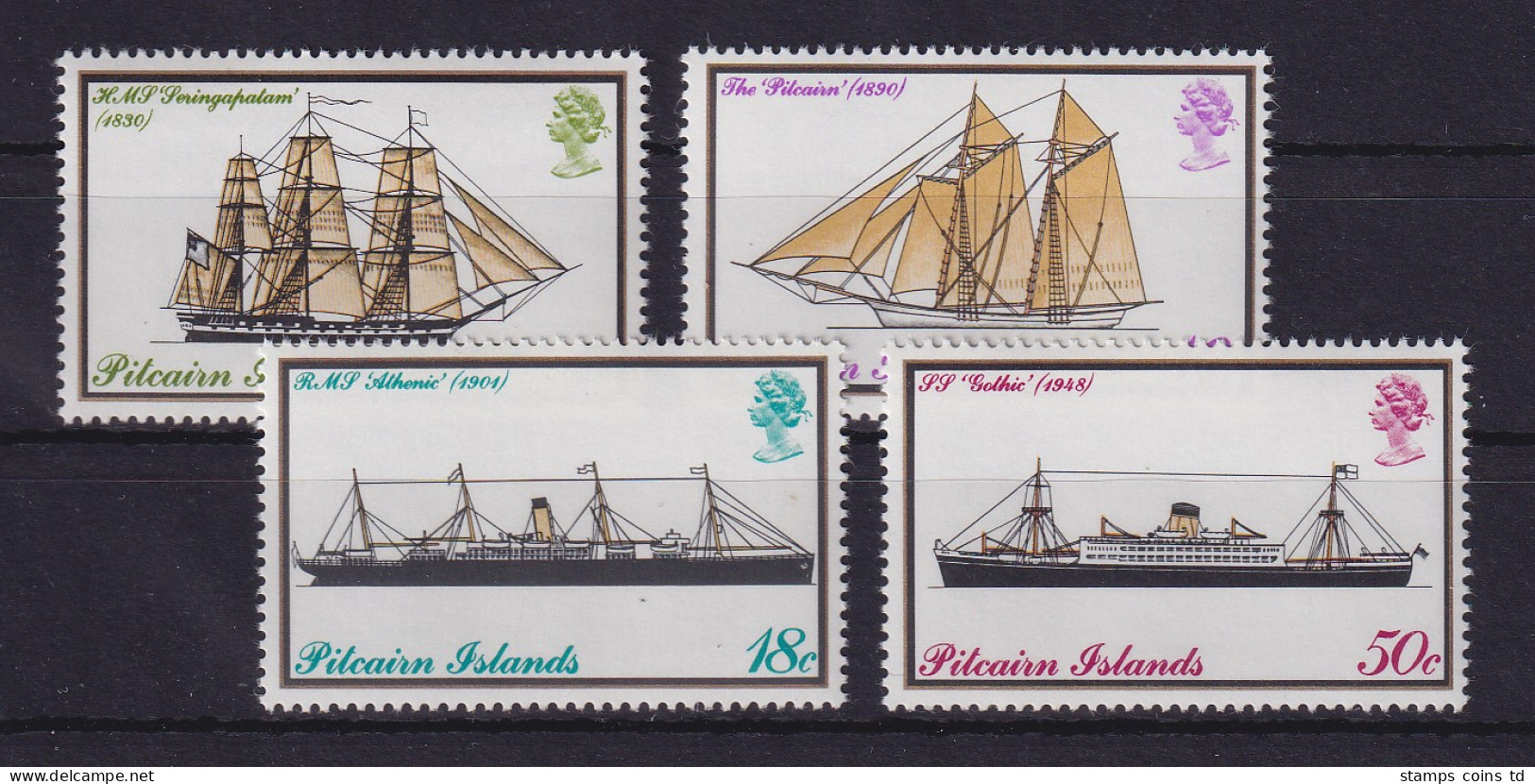 Pitcairn Islands 1975 Schiffe Mi.-Nr. 147-150 Postfrisch ** - Pitcairn