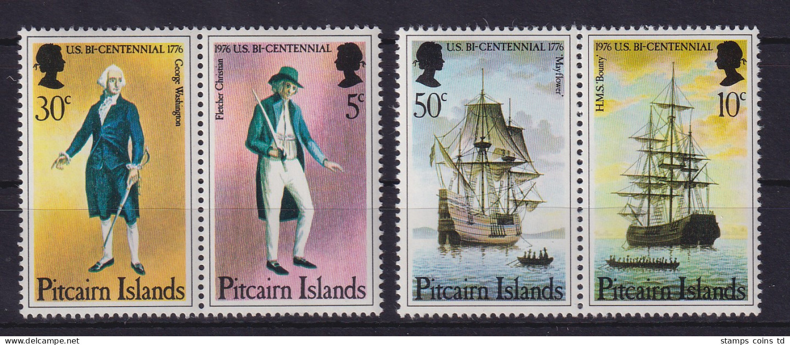 Pitcairn Islands 1976 200-Jahr-Feier Der USA  Mi.-Nr. 156-159 Postfrisch ** - Islas De Pitcairn