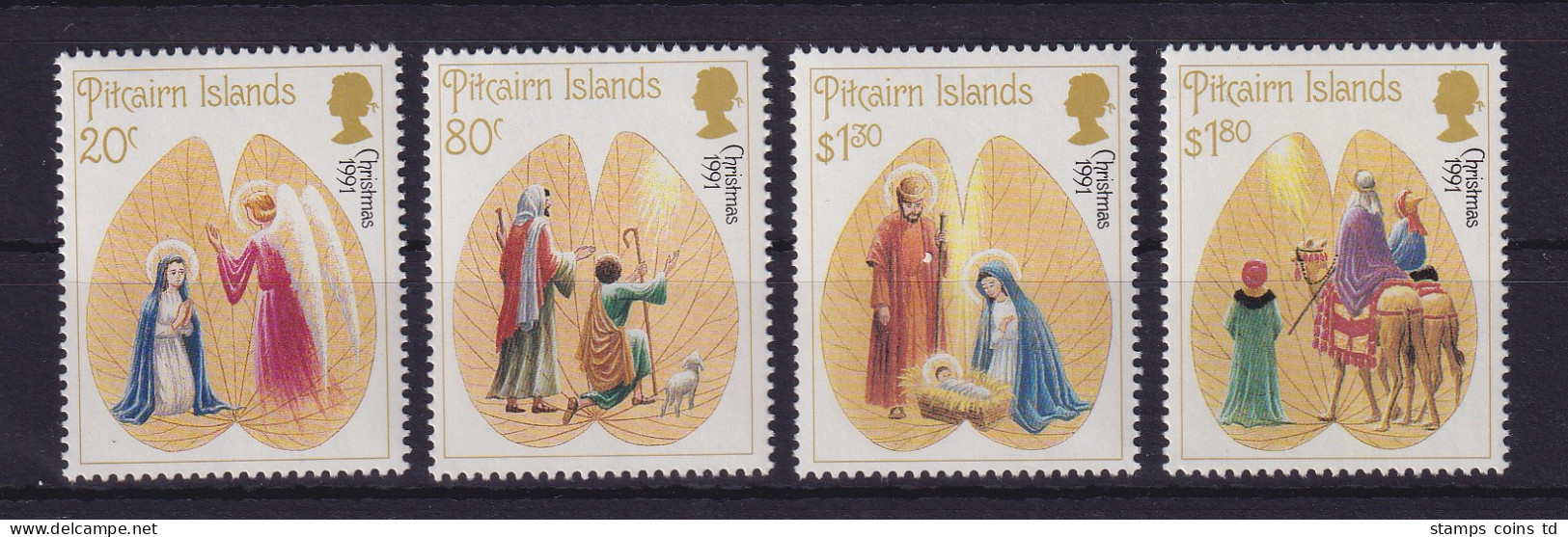 Pitcairn Islands 1991 Weihnachten Mi.-Nr. 387-390 Postfrisch ** - Pitcairninsel