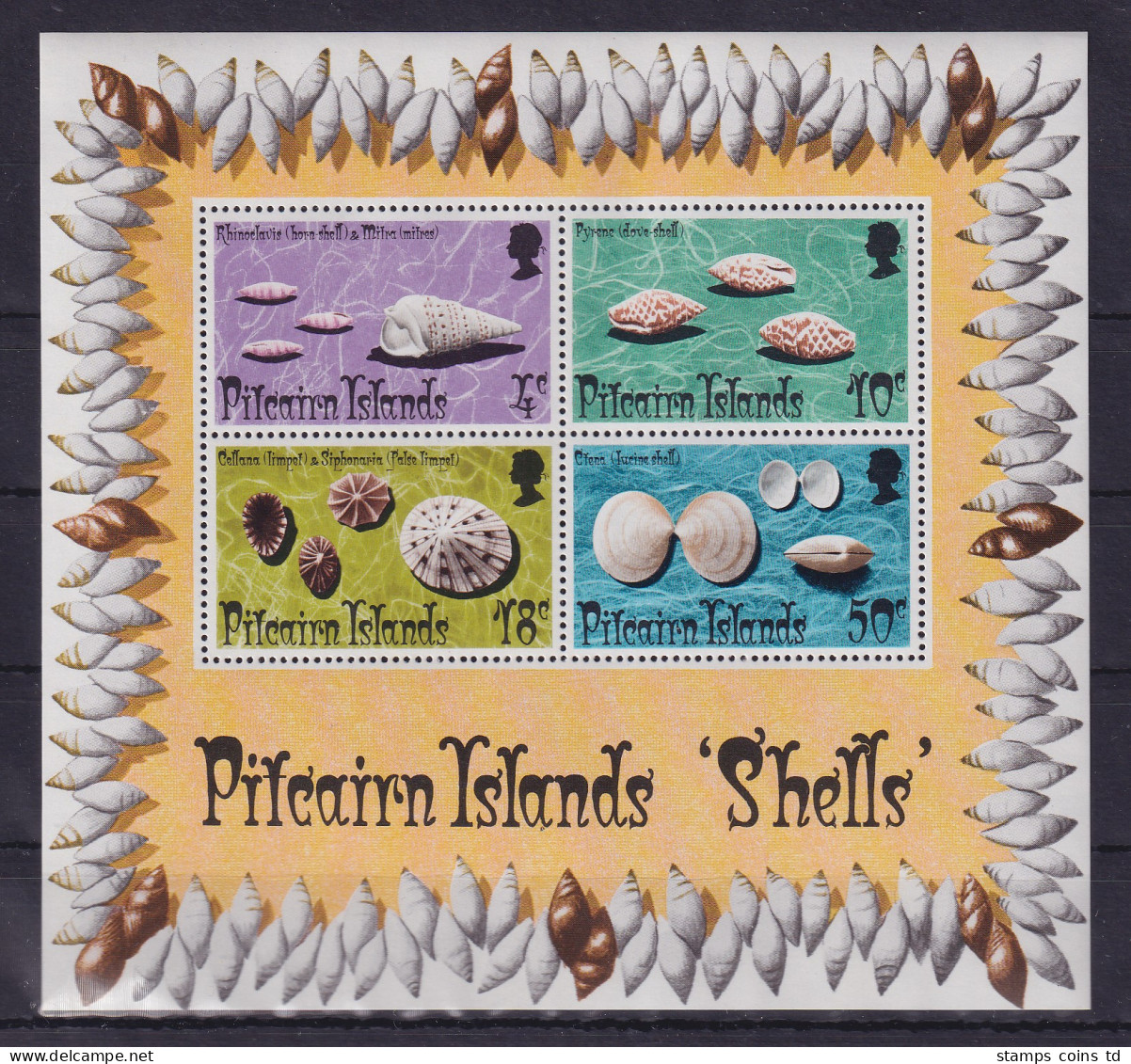 Pitcairn Islands 1974 Muscheln Und Meeresschnecken Mi.-Nr. Block 1 Postfrisch ** - Islas De Pitcairn