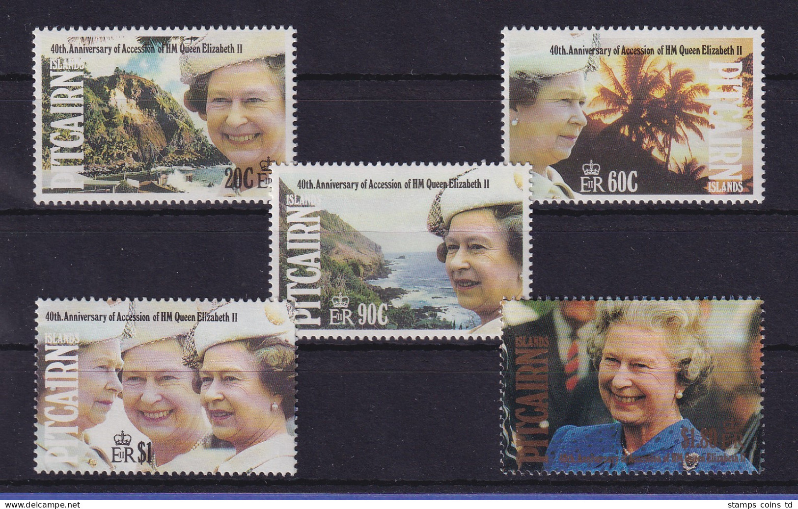 Pitcairn Islands 1992 Queen Elisabeth II. Mi.-Nr. 391-395 Postfrisch ** - Islas De Pitcairn