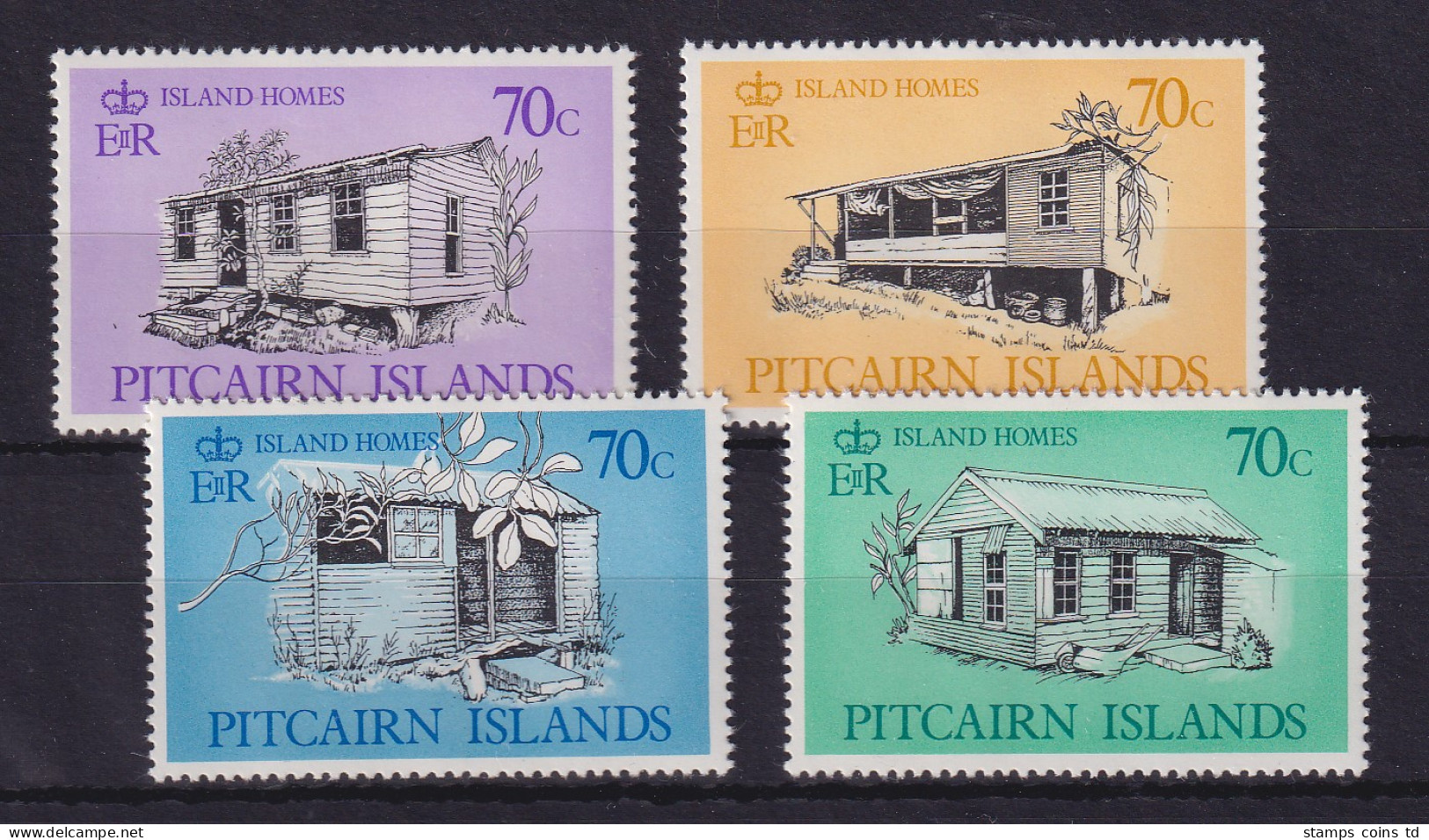 Pitcairn Islands 1987 Wohnhäuser Auf Der Insel Mi.-Nr. 293-296 Postfrisch ** - Pitcairneilanden