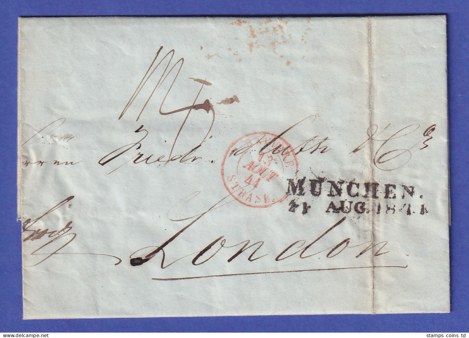 Bayern Vorphila-Brief Mit Zweizeiler MÜNCHEN Nach London 1841 - Other & Unclassified