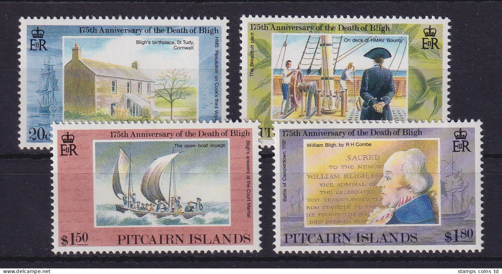 Pitcairn Islands 1992 - 175. Todestag Von William Bligh Mi.-Nr. 404-407 ** - Pitcairn Islands