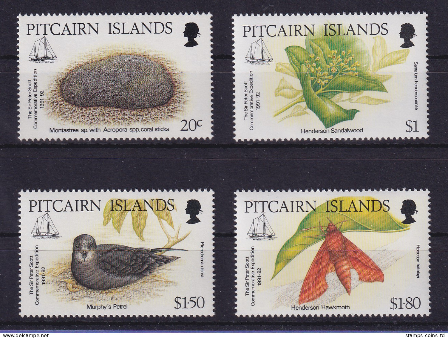 Pitcairn Islands 1992 Sir Peter Scott Memorial Expedition Mi.-Nr. 400-403 ** - Pitcairninsel