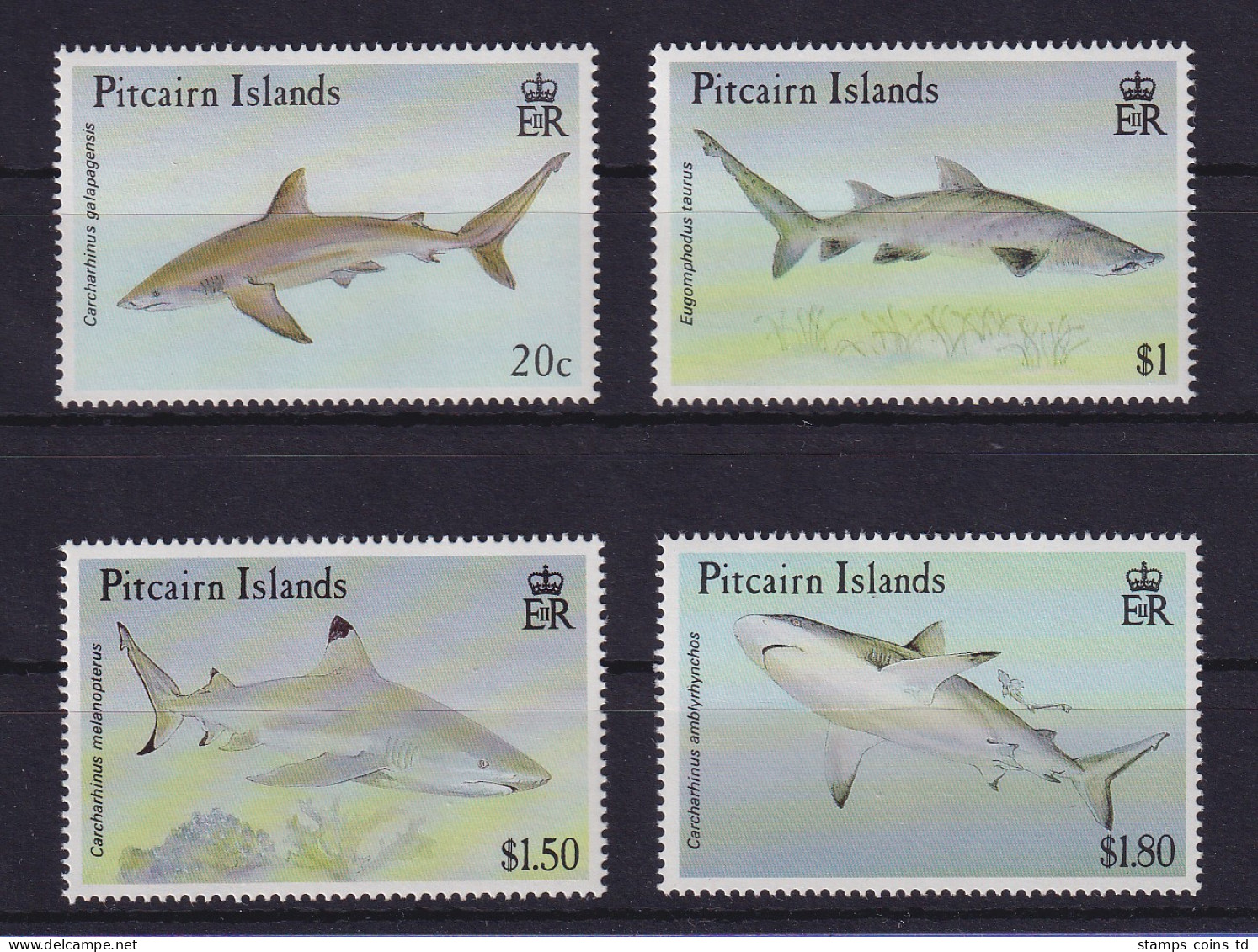 Pitcairn Islands 1992 Haie Mi.-Nr. 396-399 Postfrisch ** - Islas De Pitcairn