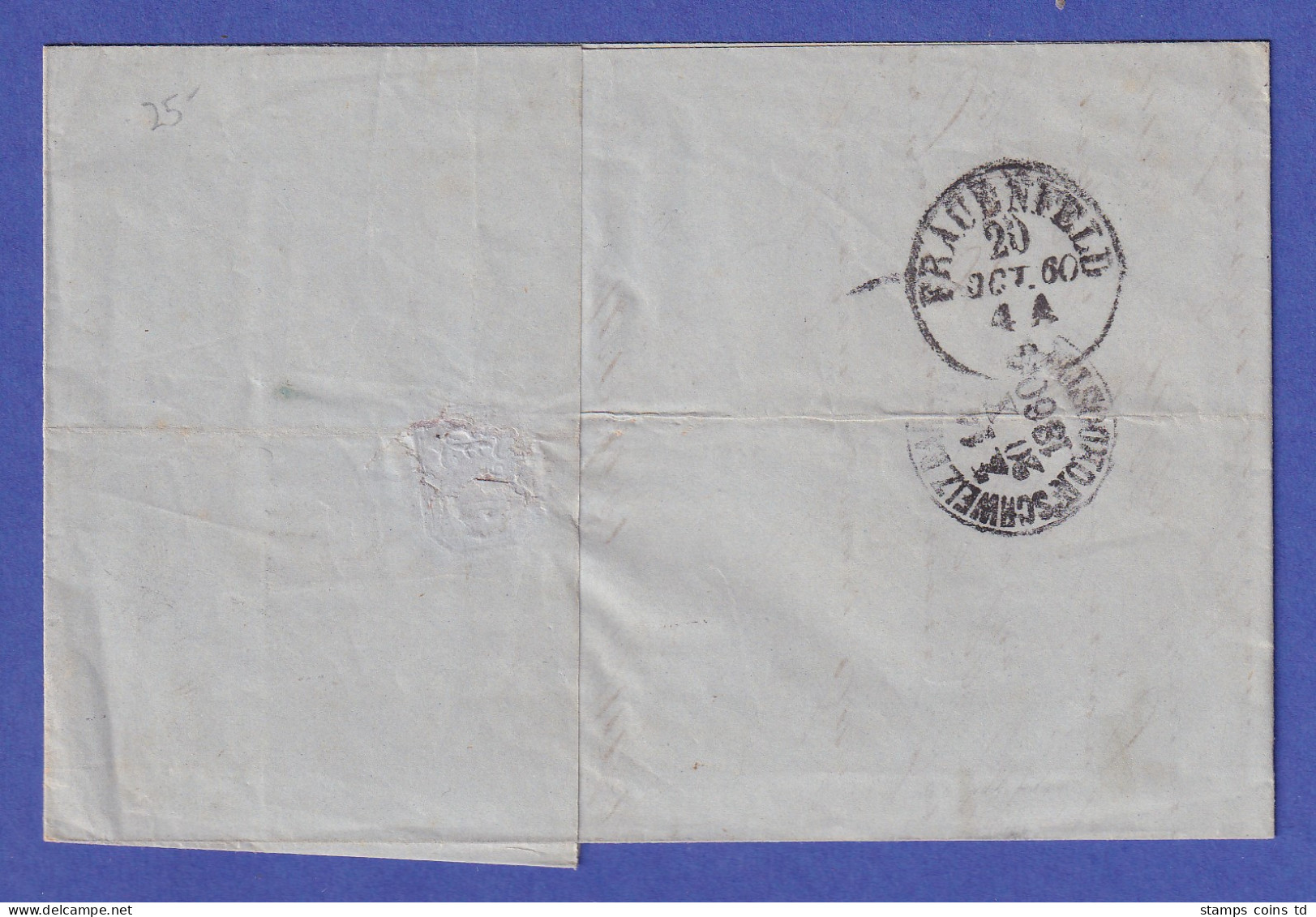 Schweiz Brief Mit Fingerhut-O ZOFINGEN Nach Frauenfeld 1860 - Europe (Other)