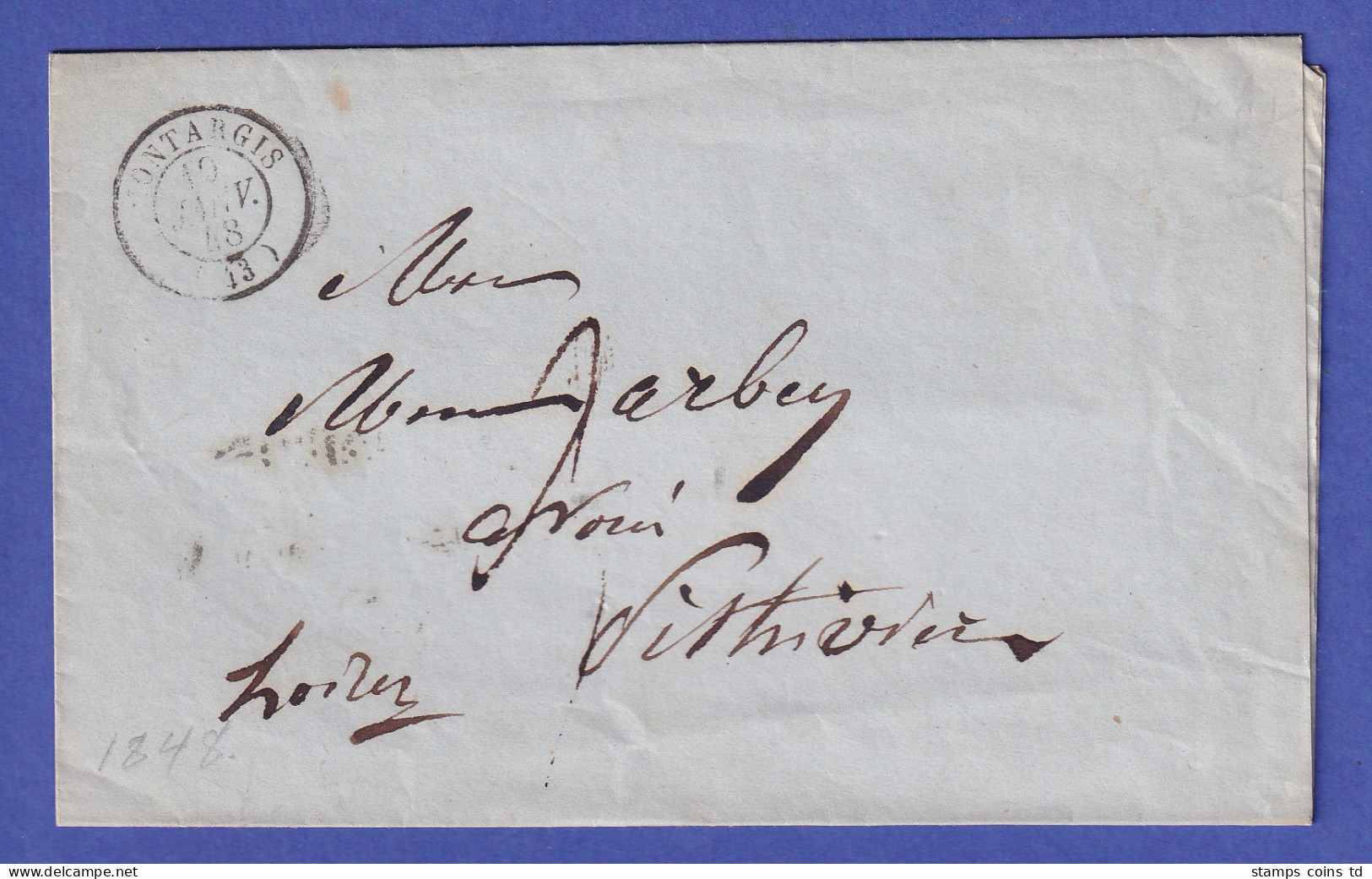 Frankreich Vorphila-Brief Mit Zweikreis-O MONTARGIS Nach Pithiviers 1848 - Europe (Other)
