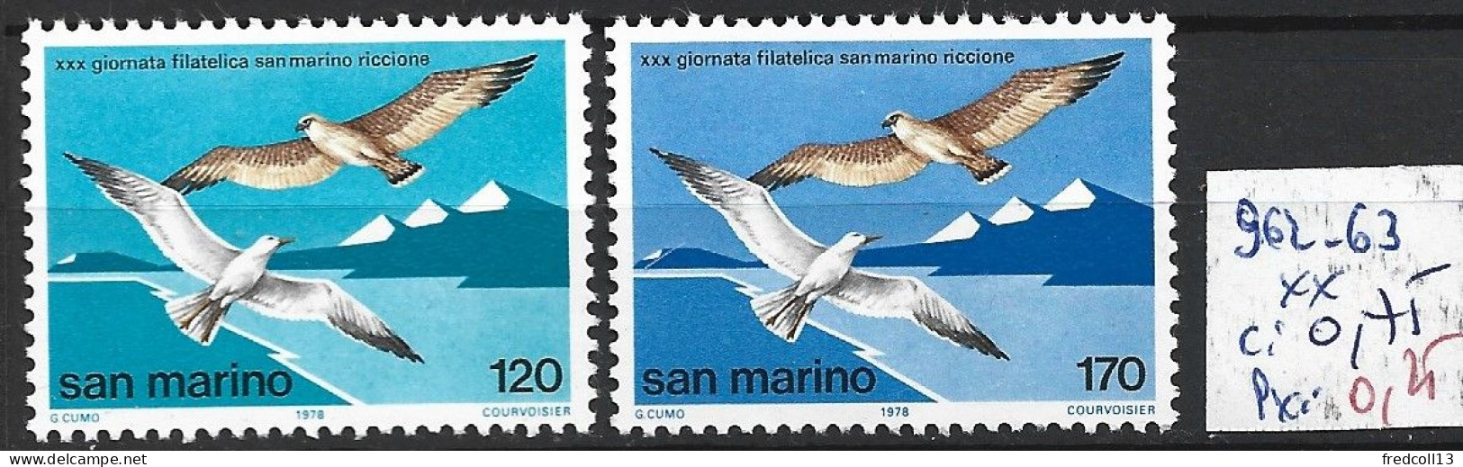 SAINT-MARIN 962-63 ** Côte 0.75 € - Unused Stamps