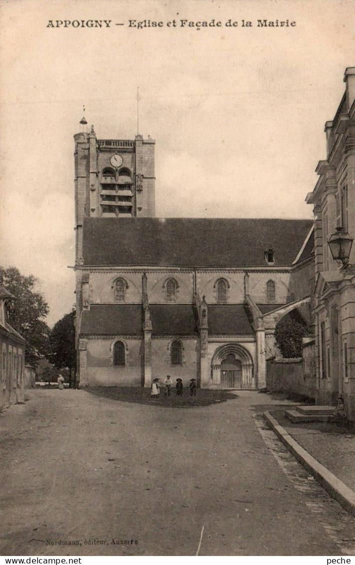 N°2337 W -cpa Appoigny -église Et Façade De La Mairie- - Appoigny