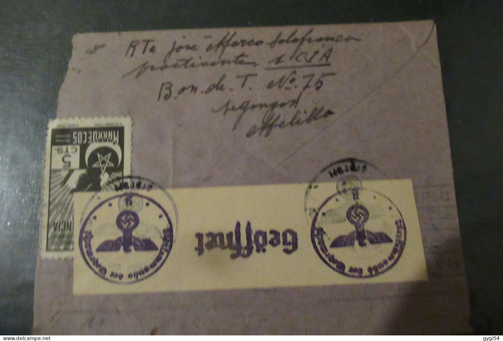 Maroc Protectorat Espagnol FRAGMENT DE COLIS CENSURE DU 28 09 1943 Pour COSNE Dans La Nièvre - Lettres & Documents