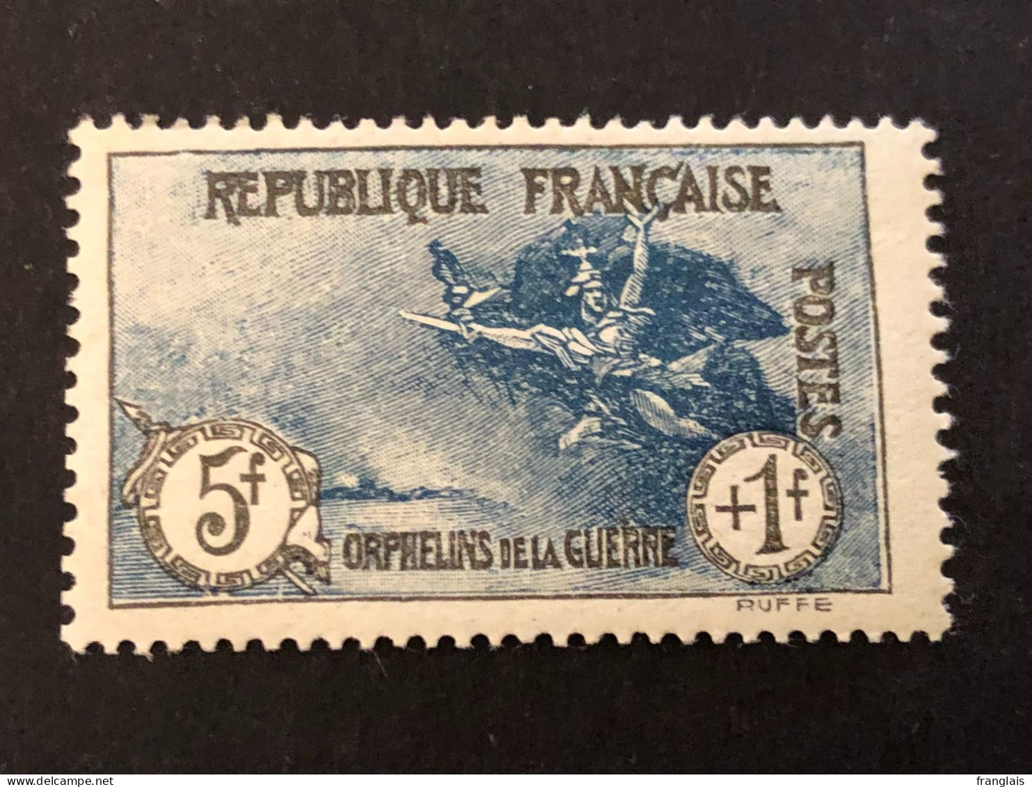 FRANCE Timbre 232 Orphelins, 5f + 1f Noir Et Bleu, Neuf Avec Charnière, Cote 120€ - Ongebruikt