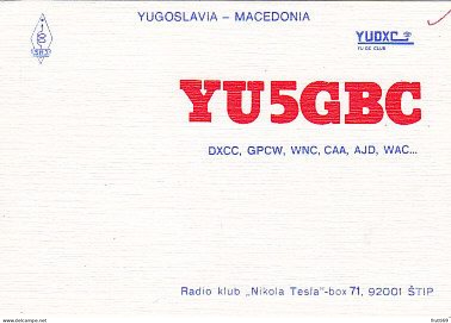 AK 210713  QSL - Yugoslavia - Macedonia - Stip - Amateurfunk