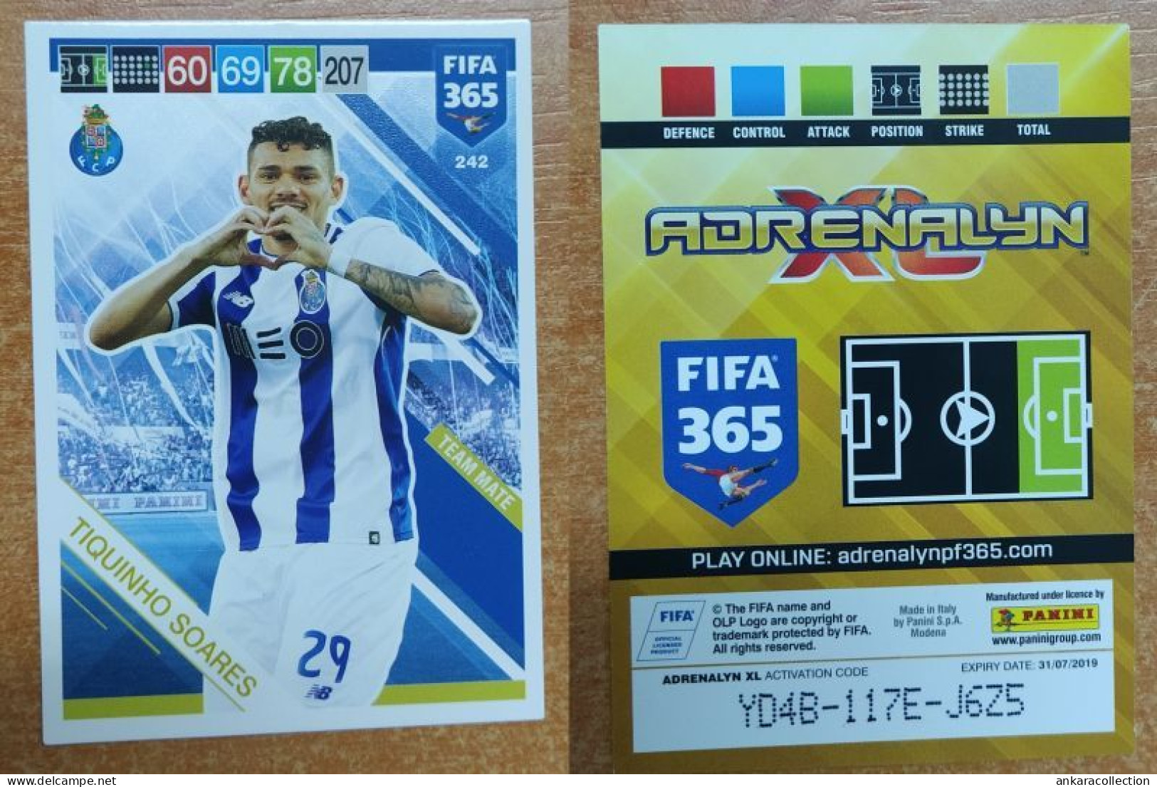 AC - 242 TIQUINHO SOARES  FCP TEAM MATE  PANINI FIFA 365 2019 ADRENALYN TRADING CARD - Trading-Karten