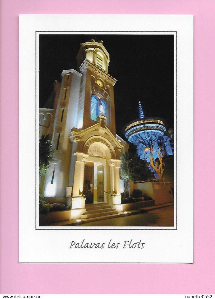CP - PALAVAS-LES-FLOTS - Eglise De Nuit - Palavas Les Flots