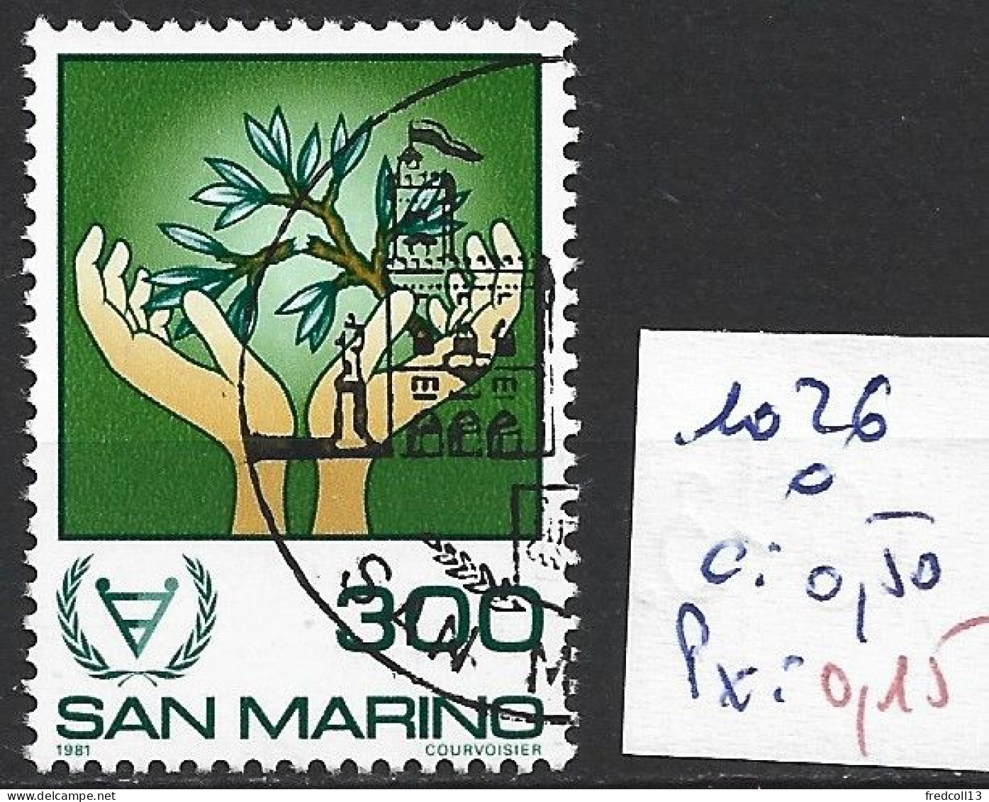 SAINT-MARIN 1026 Oblitéré Côte 0.50 € - Usati