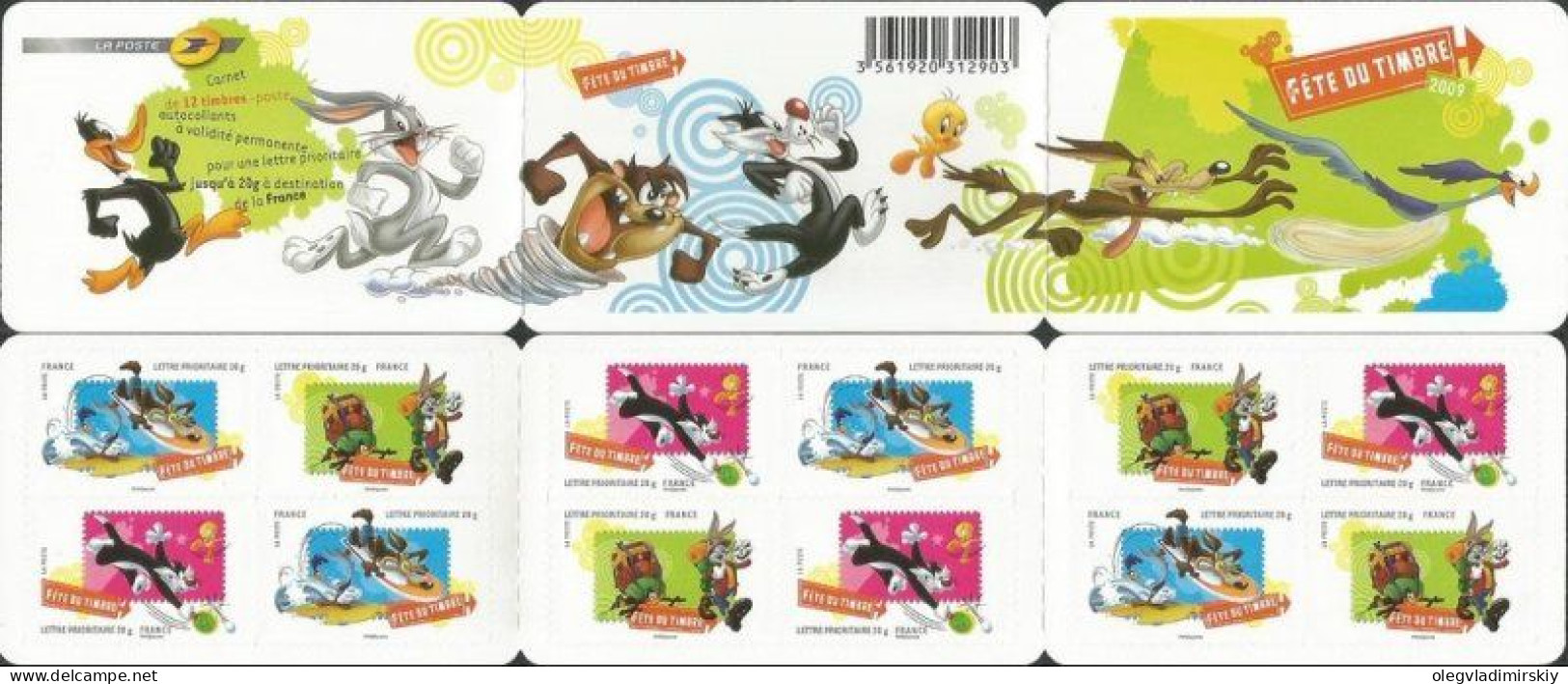 France 2009 Stamp Fest Loony Cartoon 12 Stamps In Booklet MNH - Gedenkmarken