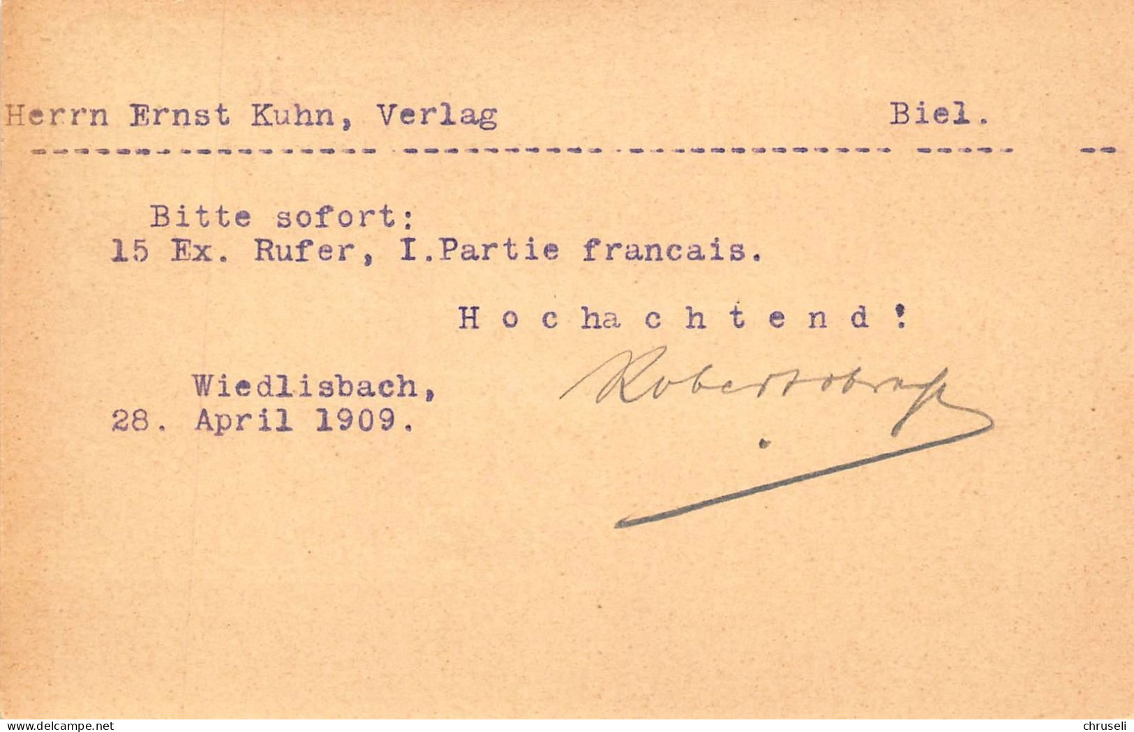 Wiedlisbach R. Obrecht  Buchhandlung  Firmen Gewerbestempel Besonderheiten - Stamped Stationery