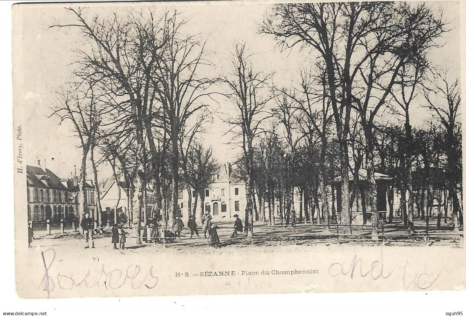 51 - SEZANNE - Place Champbenoist  (carte Précurseur 1900, Dos Réservé Exclusivement à L'adresse - Scan N° 2) - Sezanne