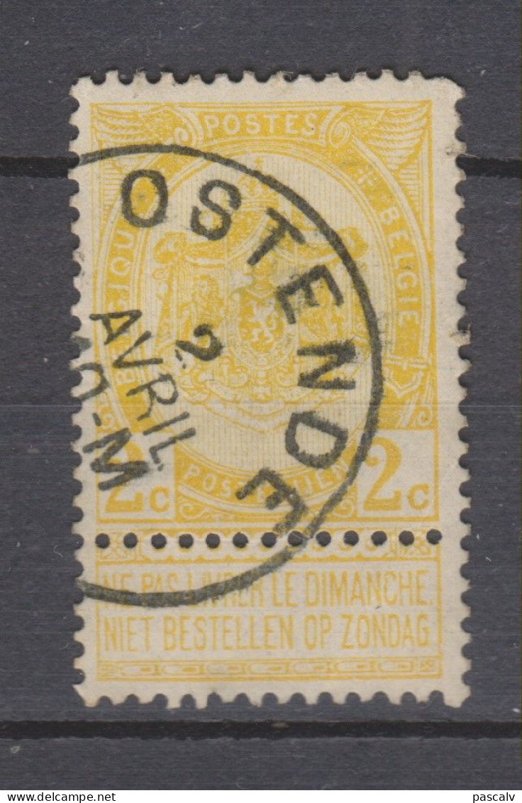 COB 54 Oblitération Centrale OSTENDE - 1893-1907 Stemmi