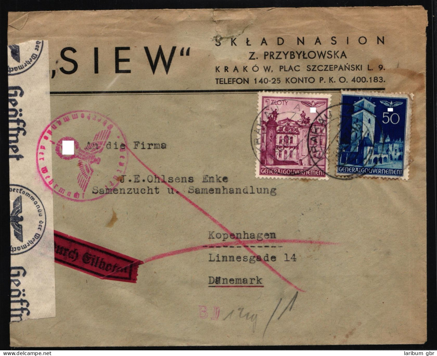 Generalgouvernement 48, 51 Auf Brief Als Seltene Auslandsfrankatur #NG584 - Besetzungen 1938-45