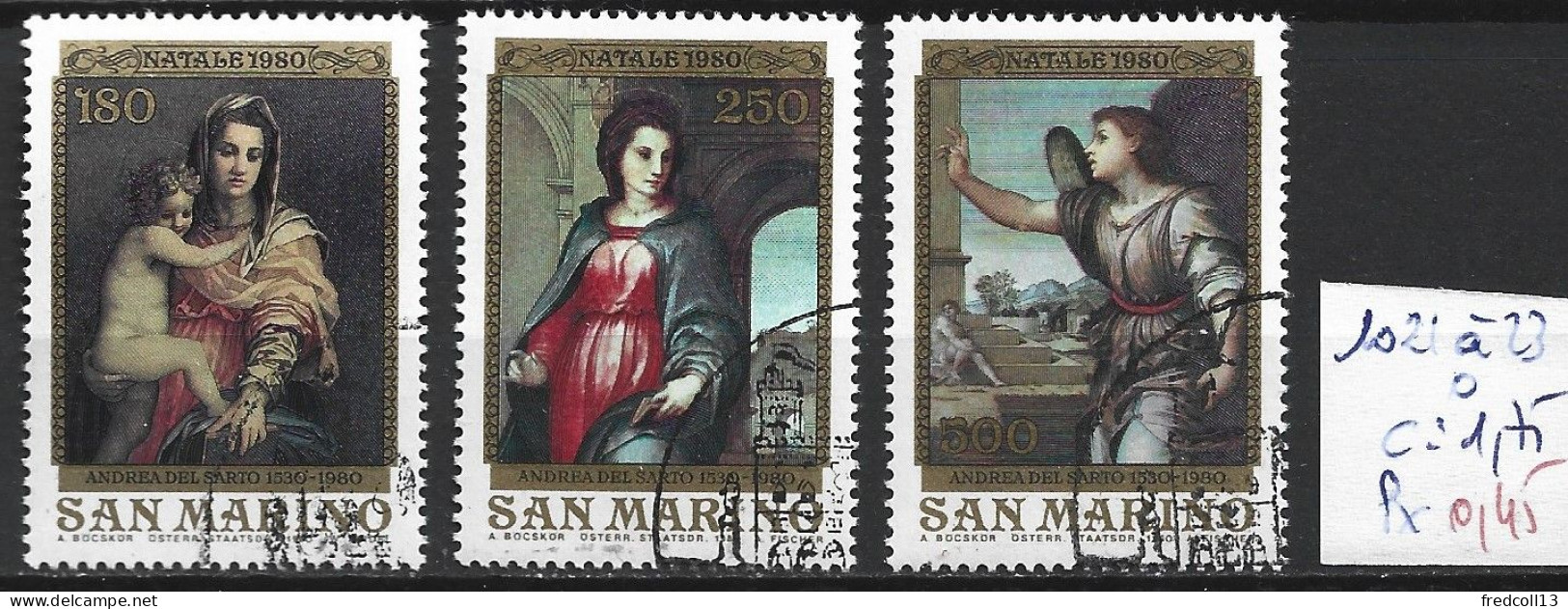 SAINT-MARIN 1021 à 23 Oblitérés Côte 1.75 € - Used Stamps