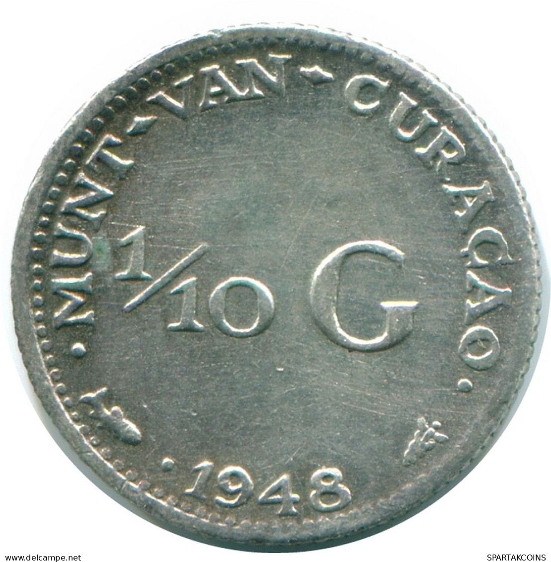 1/10 GULDEN 1948 CURACAO NÉERLANDAIS NETHERLANDS ARGENT Colonial Pièce #NL11981.3.F.A - Curacao