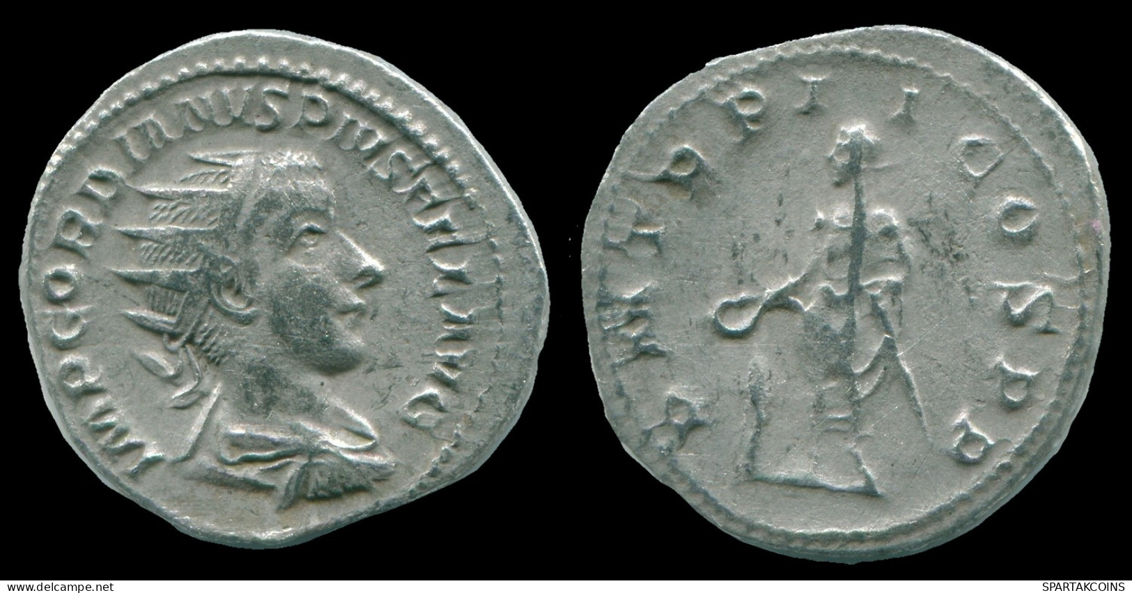 GORDIAN III AR ANTONINIANUS ROME Mint AD 240 P M TR P II COS P P #ANC13118.43.F.A - The Military Crisis (235 AD To 284 AD)