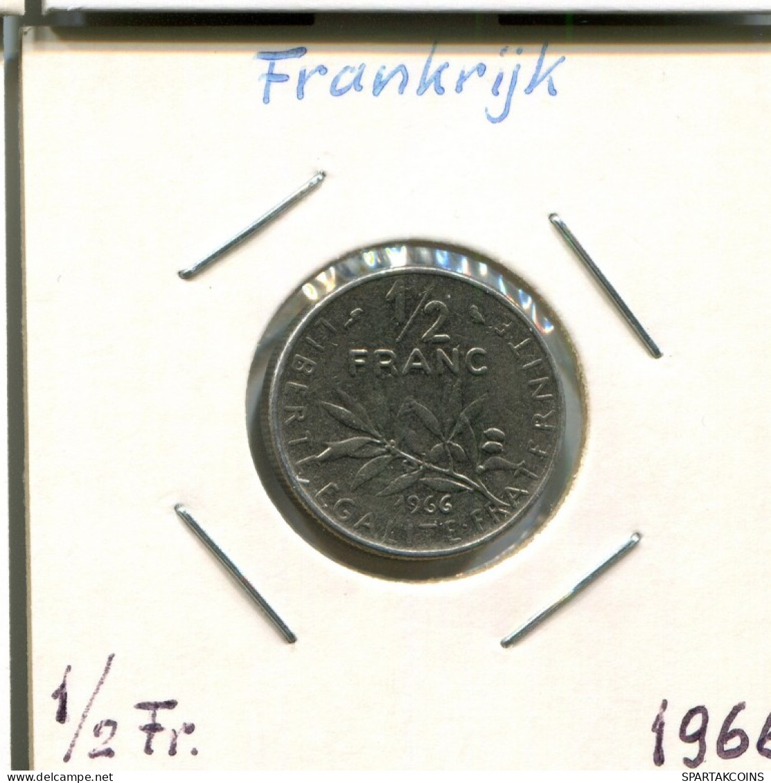 1/2 FRANC 1966 FRANKREICH FRANCE Französisch Münze #AM238.D.A - 1/2 Franc