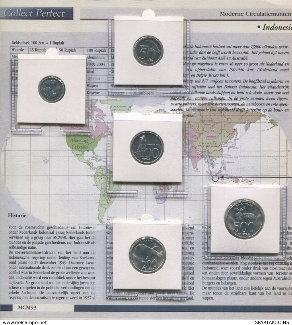 INDONESIA 1991-2004 Coin SET 25. 50. 100 . 200. 500 RUPIAH UNC #SET1150.5.U.A - Indonesien