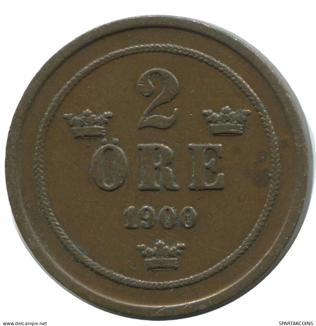 2 ORE 1900 SCHWEDEN SWEDEN Münze #AC960.2.D.A - Sweden