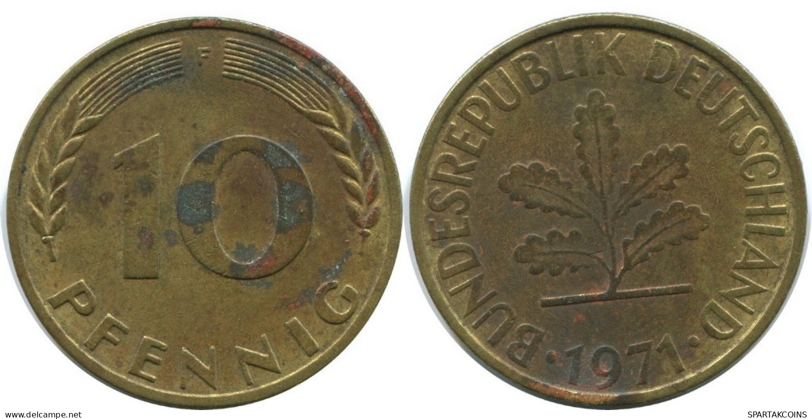 10 PFENNIG 1971 F BRD ALEMANIA Moneda GERMANY #AD847.9.E.A - 10 Pfennig